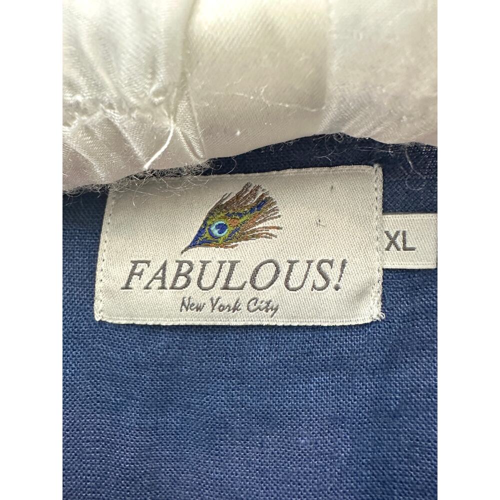 FABULOUS! | 100% Linen Blue Ombré Button Front Shirt Top Coastal Boho | XL - Picture 5 of 7